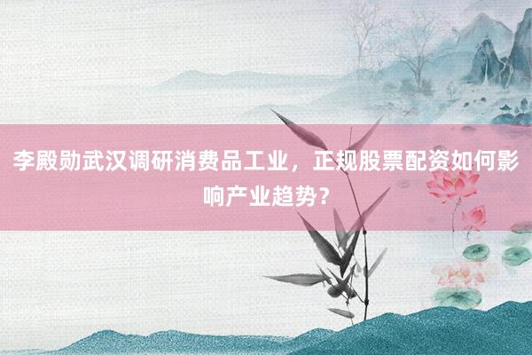 李殿勋武汉调研消费品工业，正规股票配资如何影响产业趋势？